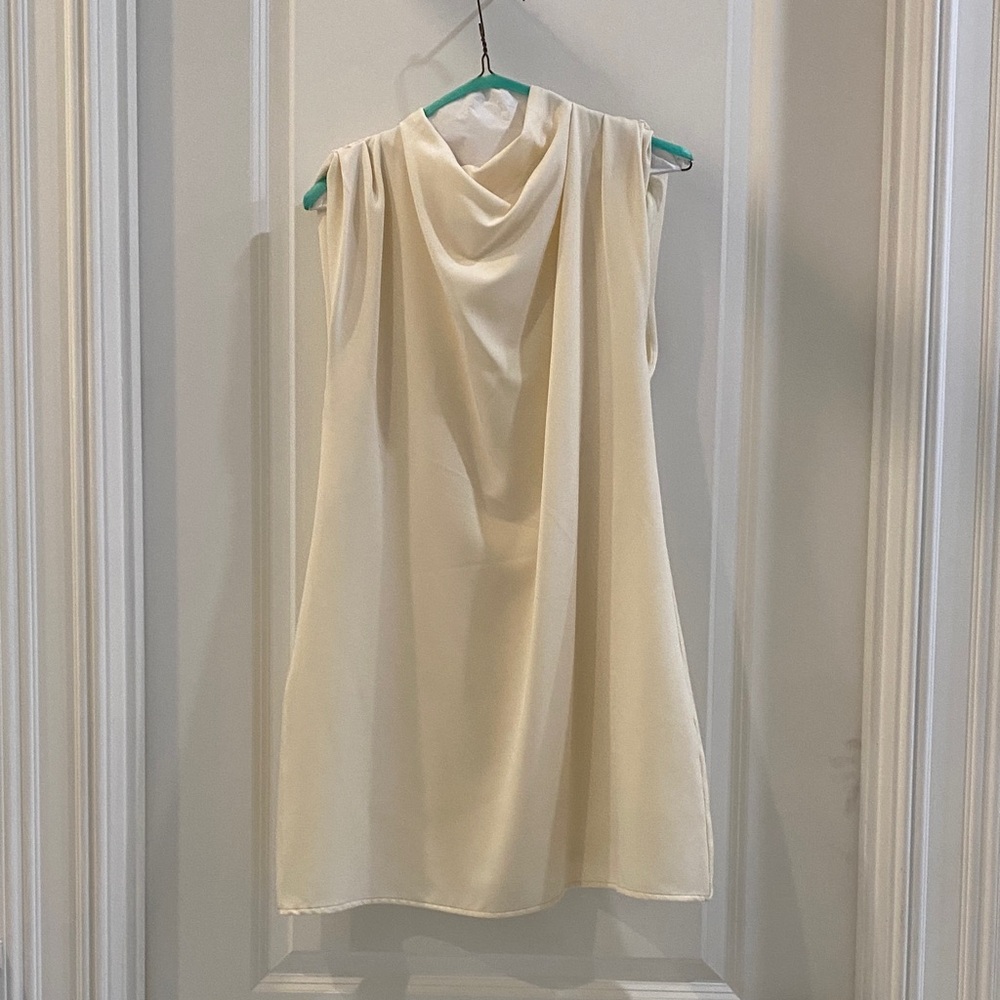 Lena Cream Drape Mini Dress